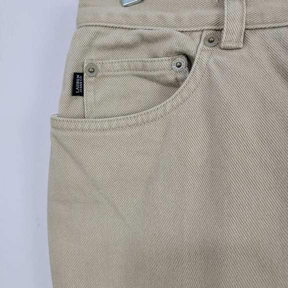 Vintage Lauren Jeans Co Tan Khaki High Rise Straight-leg Jeans Women's Size 8 - Picture 5 of 16